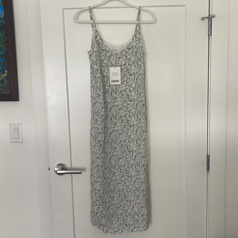 Brand New - Everlane The Summer Slip Dress in Sage Mini Floral